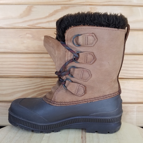 Sorel Badger Womens 7 US WP Winter Snow Duck Boot Made In Canada Leather Lace-up - Picture 8 of 13